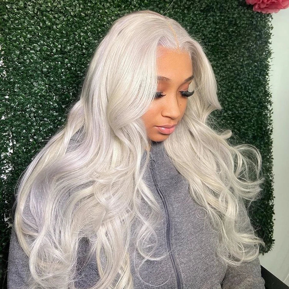 Platinum Blonde Lace Front Wig Human Hair Straight Brazilian Remy Hair HD Transparent Lace