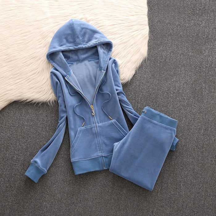 Velvet Fabric Tracksuits