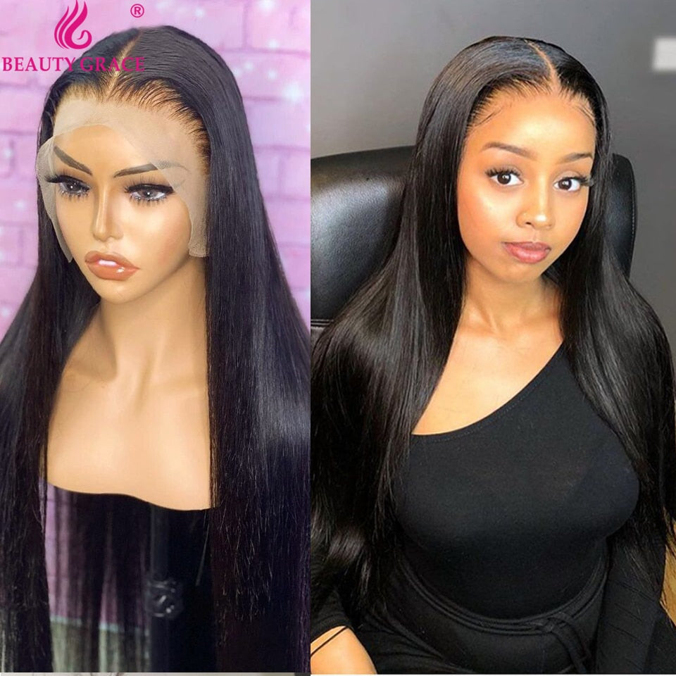 30 Inch Lace Front Wig Brazilian Bone Straight Human Hair