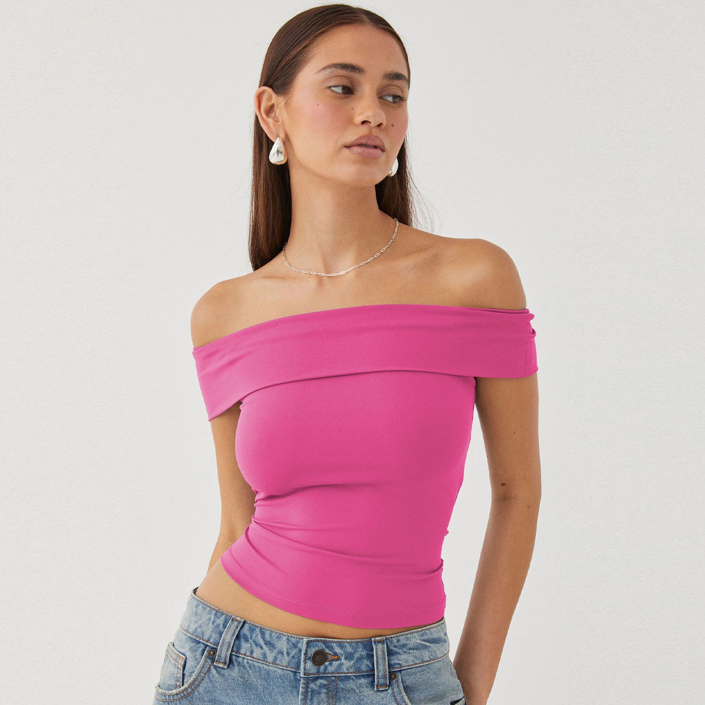 New Tube Top Sexy T-shirt Off-shoulder Hot Girl Pure Desire Style Top For Women