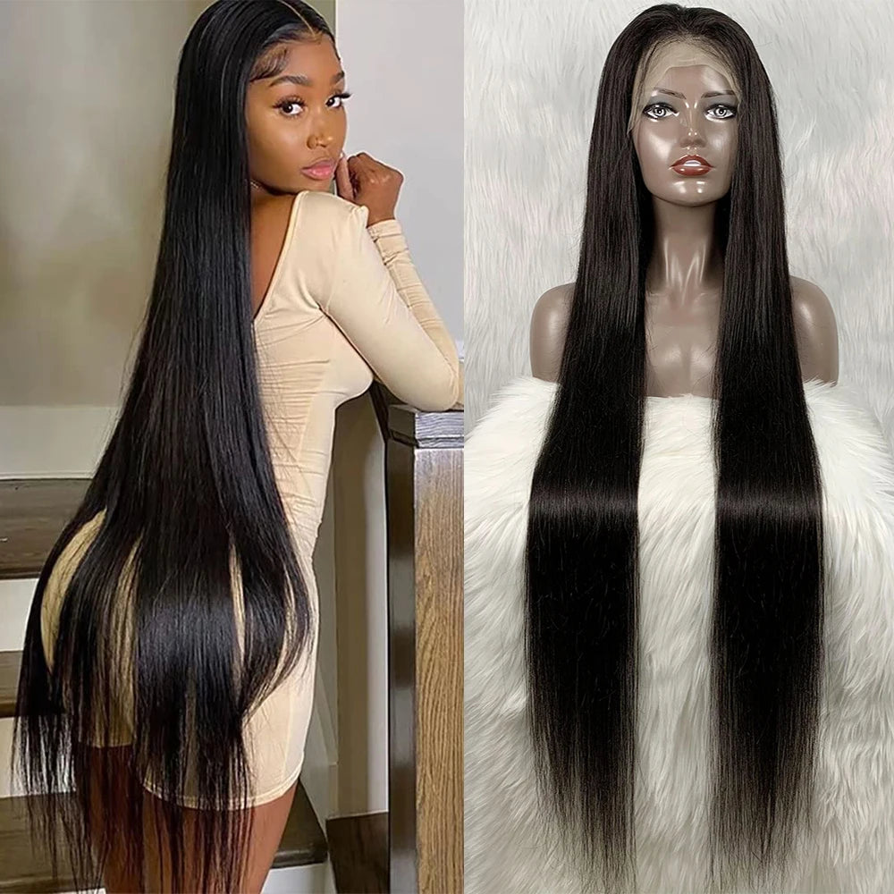 48 Inches Straight Transparent Lace Frontal Human Hair