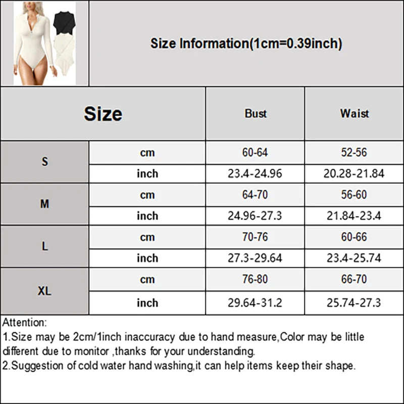 Women's Bodysuits Sexy Ribbed One Piece Zip Front Long Sleeve Tops Bodysuits Solid Color Stretch Bottom Shirt