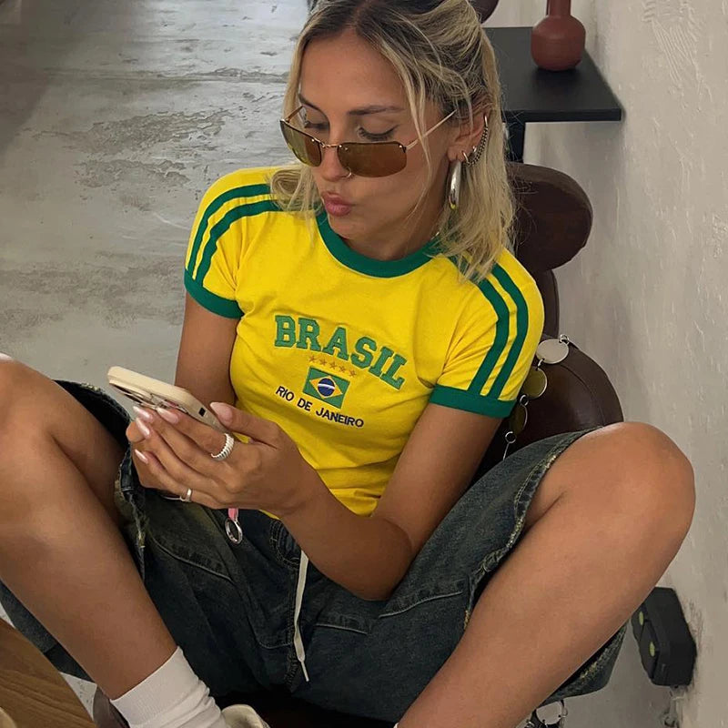 Five-star Brazil Crop Top