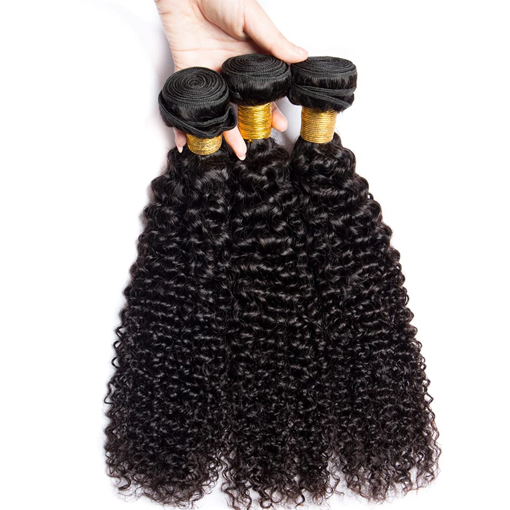 Kinky Curly Human Hair Bundles 10A Brazilian Raw Hair Bundles Unprocessed Deep Curly Hair Weaving Salon Wholesale Hair Extension