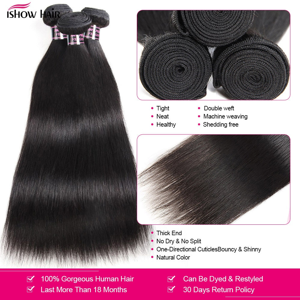 Straight Human Hair Bundles 28 30inch  Sew In Hair Bundles