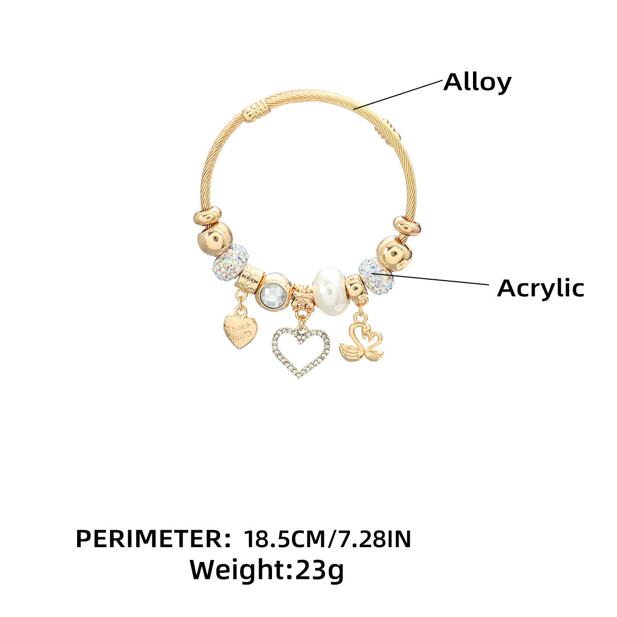 Women's Heart-shaped Pendant Bracelet Couples Bracelet