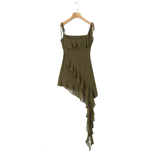 Layered Asymmetric Sling Dress Women's