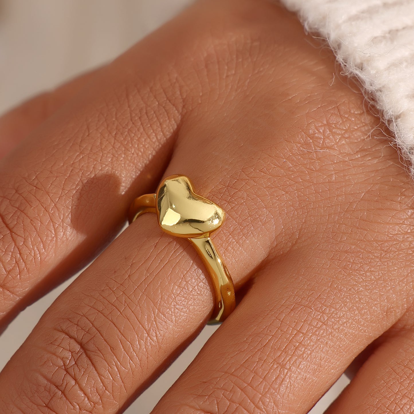 Small, Fresh, Versatile, Adjustable Ring, Love Ring, Female Finger Ring, Couple's Simple, Cold Trend Ring