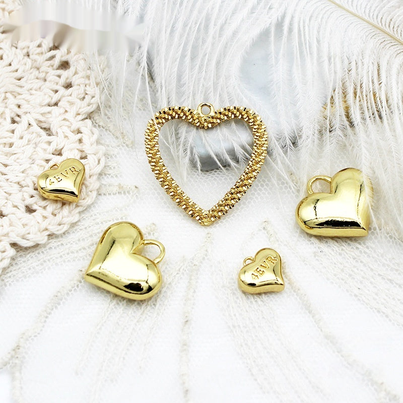 Love Heart Hanging Piece Pendant Necklace Earrings Diy Accessories