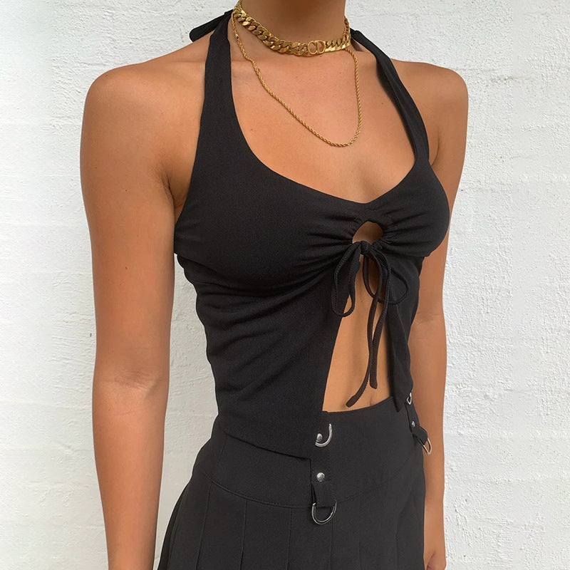 Hollow Halter Strap Vest Women