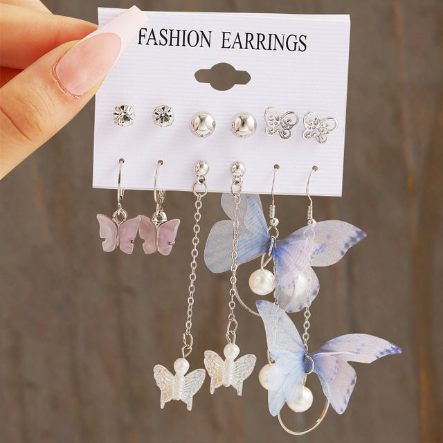 Pearl Silver Colour Hoop Earrings