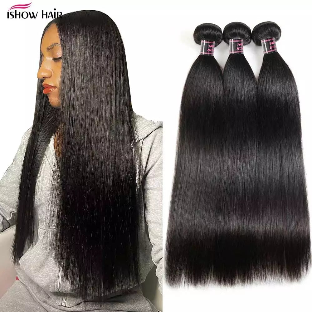 Straight Human Hair Bundles 28 30inch  Sew In Hair Bundles