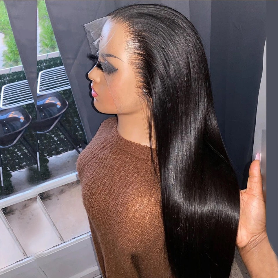 30 Inch Lace Front Wig Brazilian Bone Straight Human Hair