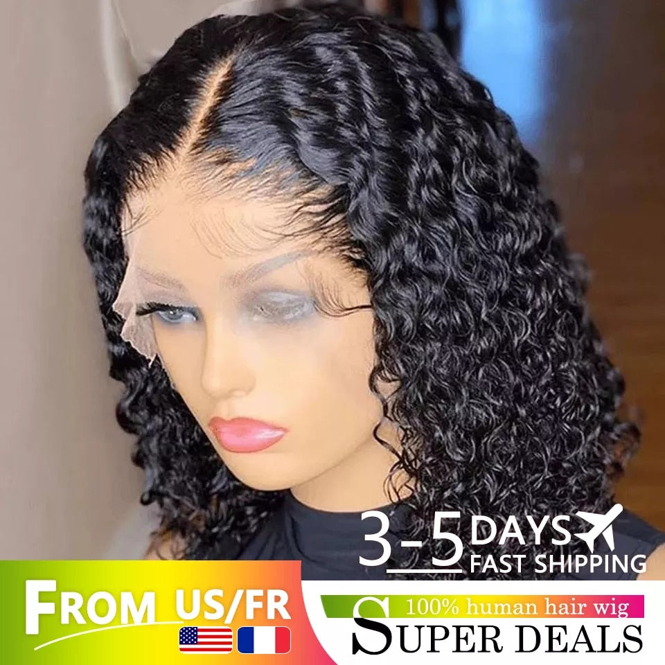 Brazilian Deep Wave Lace Front Wig Wet And Wavy Lace Frontal Human Hair