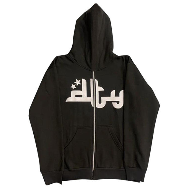 Zip Hoodie Rhinestone Skeleton Goth Sweatshirt Sport Coat Pullover Men&#39;s Gothic Long Sleeve Oversized Hoodie Y2k Jacket Hoodies